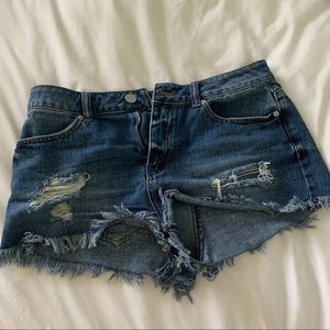 Distressed booty shorts
